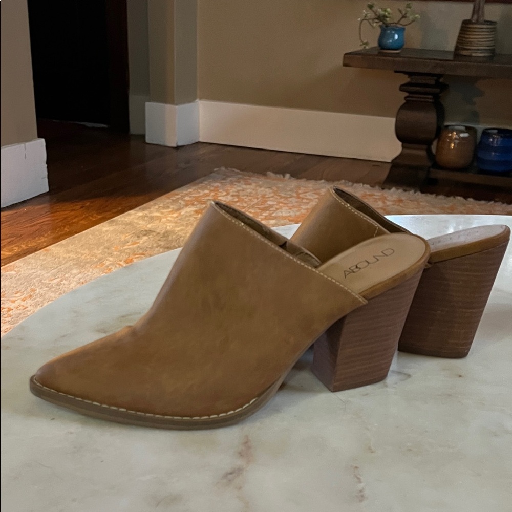 Abound Brown Block Heel Mules
